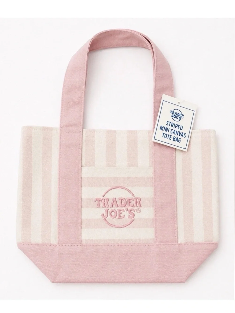 Trader Joe’s Limited Edition Pale Pink Mini Stripe Tote—Summer 2026 Collector